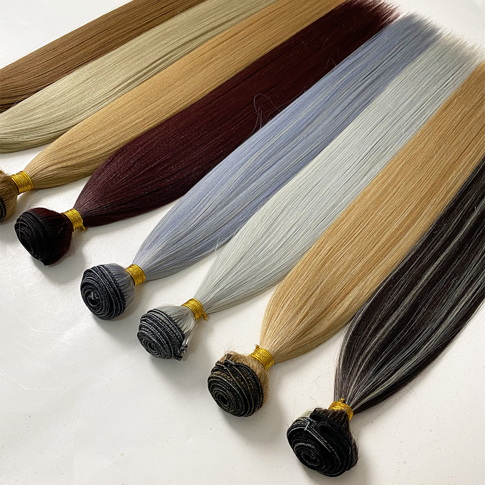 Synthetic Yaki Straight Hair Bundles For Extensions 18-30 Inch Soft Long Ombre Blonde High Resistant Bone Straight Hair Weaving