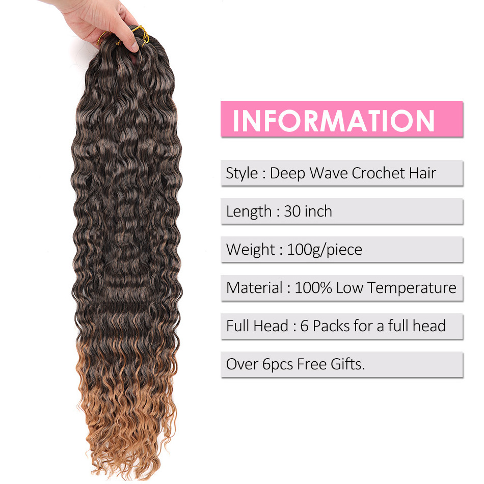 Deep Wave African Braided Hair Twist Crochet Hair Natural Synthetic Afro Curls Crochet Braids Braiding Hair Extensions For Women