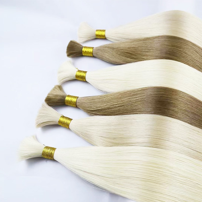 Factory Raw Hair Unprocessed Virgin Indian Remy Human Bulk Human Hair Dyed Braiding Braiding Hair Blonde Color No Weaving