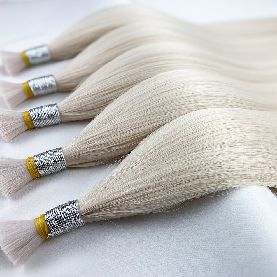 Factory Raw Hair Unprocessed Virgin Indian Remy Human Bulk Human Hair Dyed Braiding Braiding Hair Blonde Color No Weaving