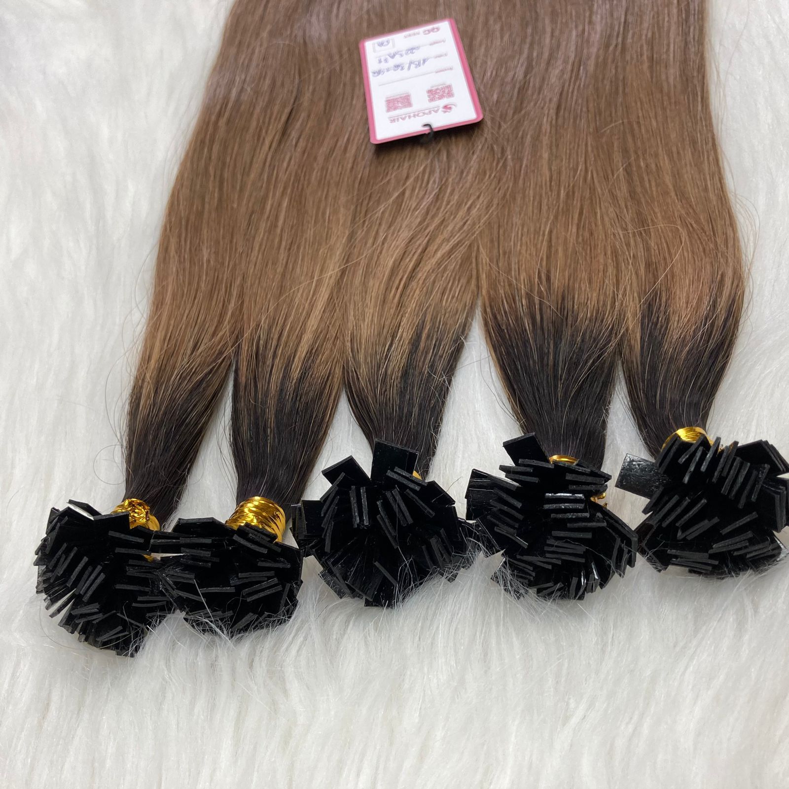 Best Quality No Tangle Russian Ombre Keratin Prebonded Flat Tip Hair Extensions 100 Human Hair I/U/V/Flat tip