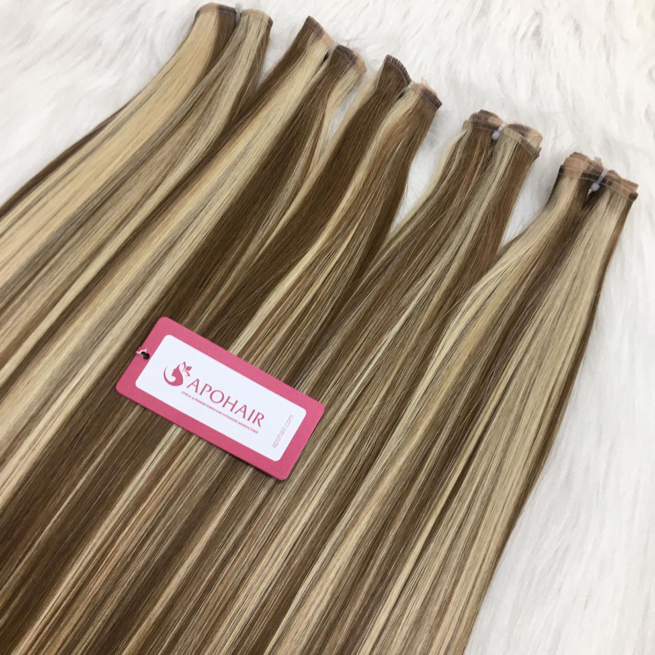 New arrival Silk Flat Weft Double Drawn Slavic Russian Flat Weft Hair Extensions Full Cuticle Aligned Double Drawn Extension