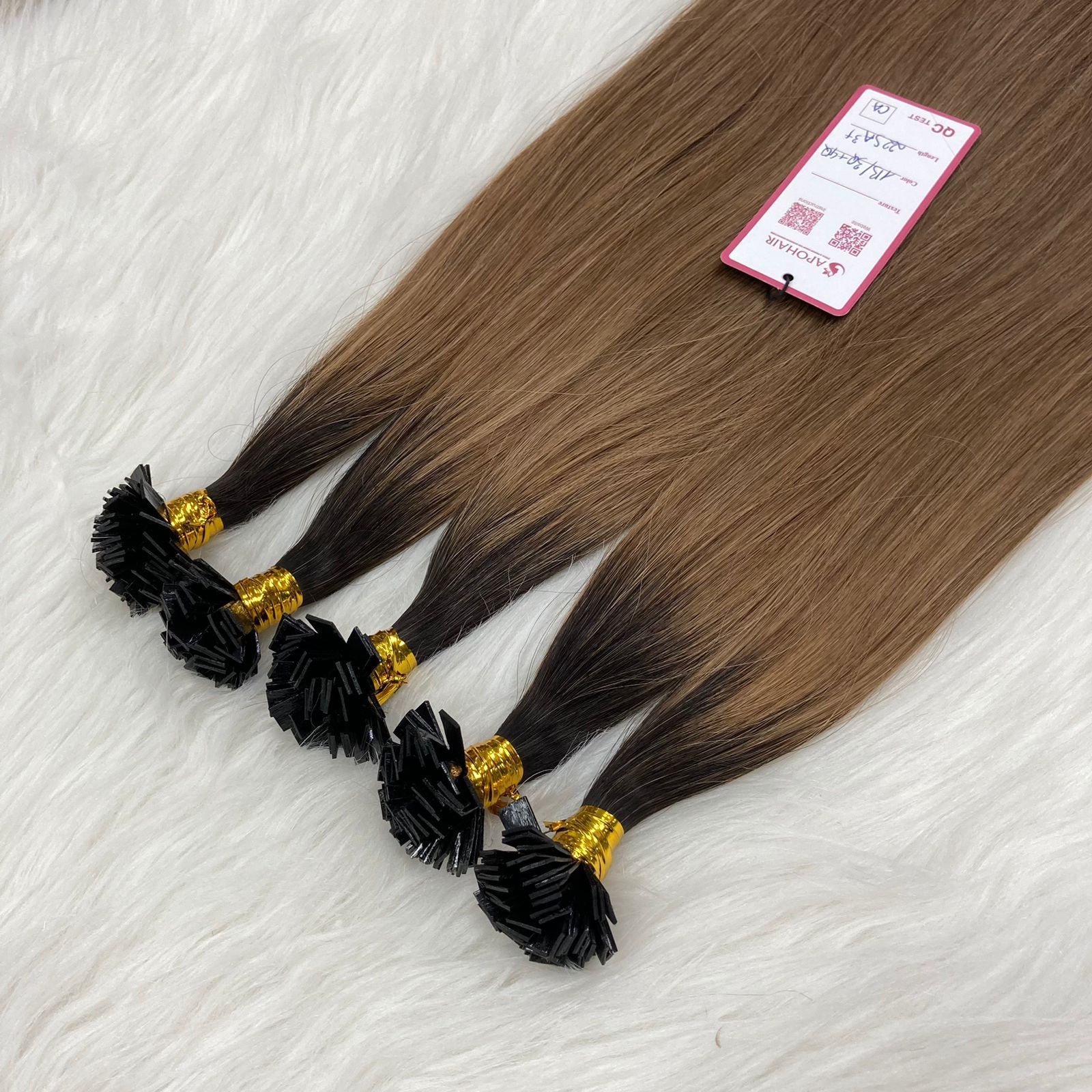 Best Quality No Tangle Russian Ombre Keratin Prebonded Flat Tip Hair Extensions 100 Human Hair I/U/V/Flat tip