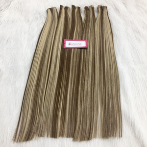 New arrival Silk Flat Weft Double Drawn Slavic Russian Flat Weft Hair Extensions Full Cuticle Aligned Double Drawn Extension