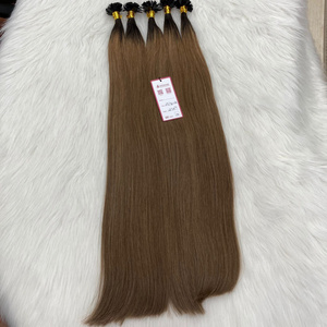 Best Quality No Tangle Russian Ombre Keratin Prebonded Flat Tip Hair Extensions 100 Human Hair I/U/V/Flat tip