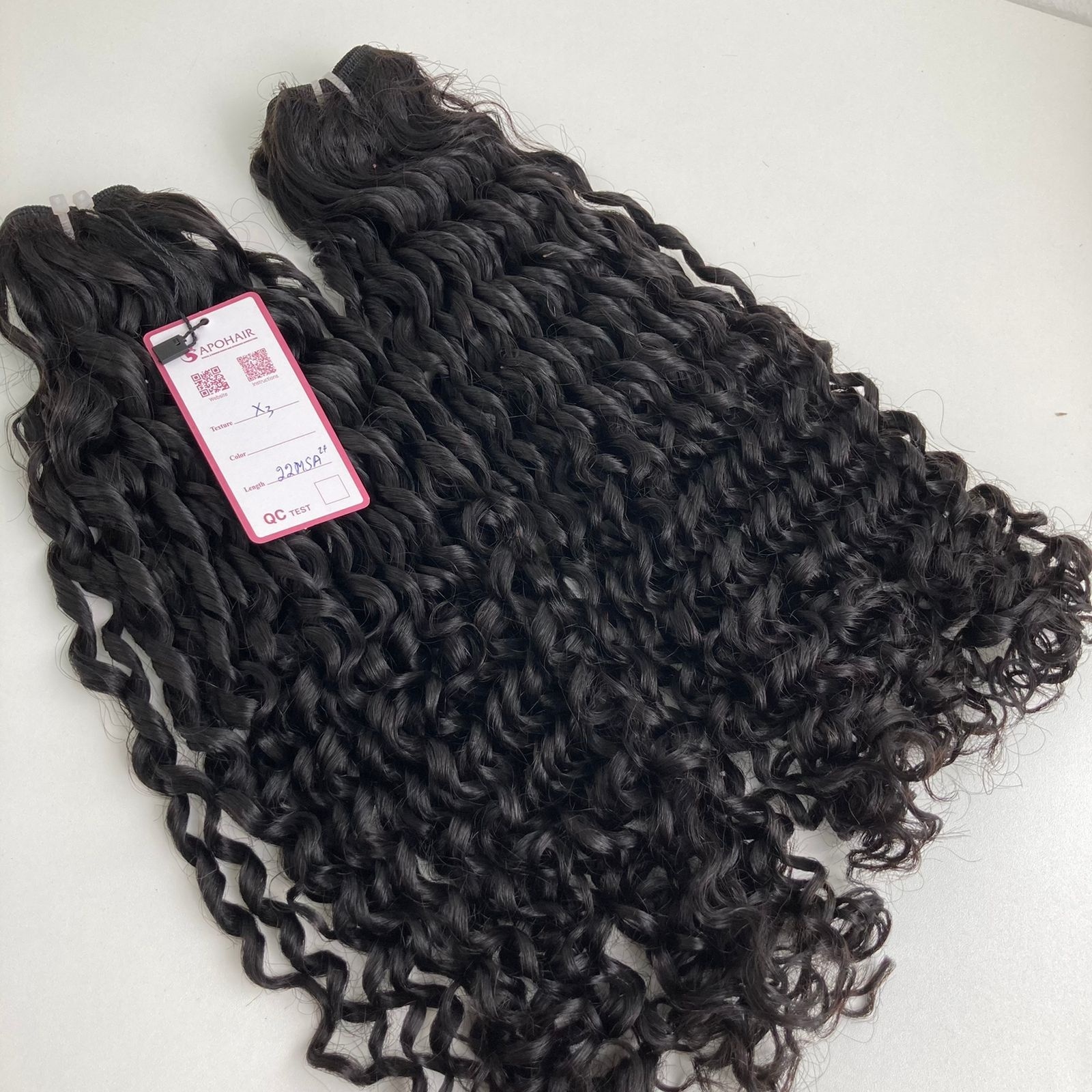 100% remy human machine weft romantic curly 22 inches natural color raw hair extensions