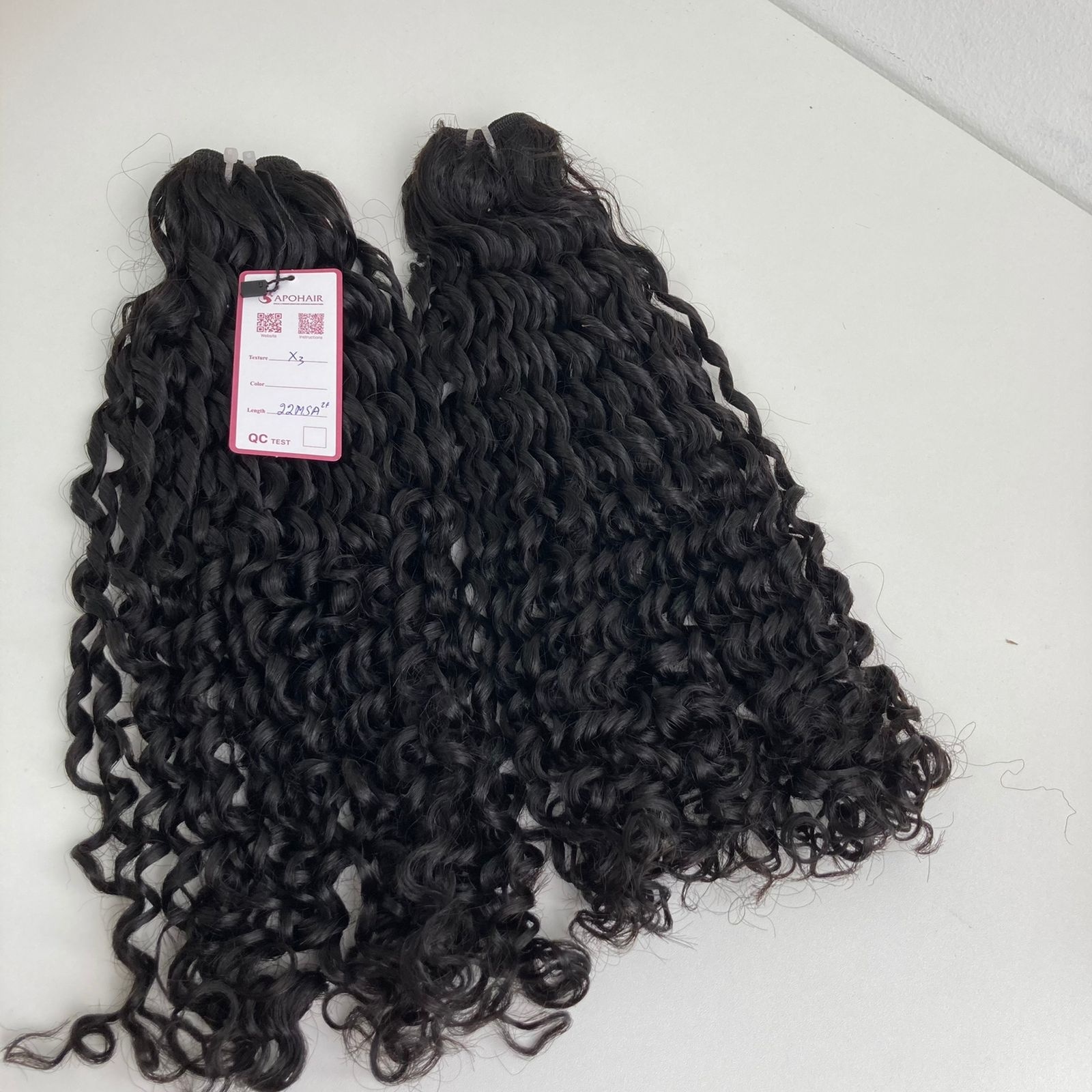 100% remy human machine weft romantic curly 22 inches natural color raw hair extensions