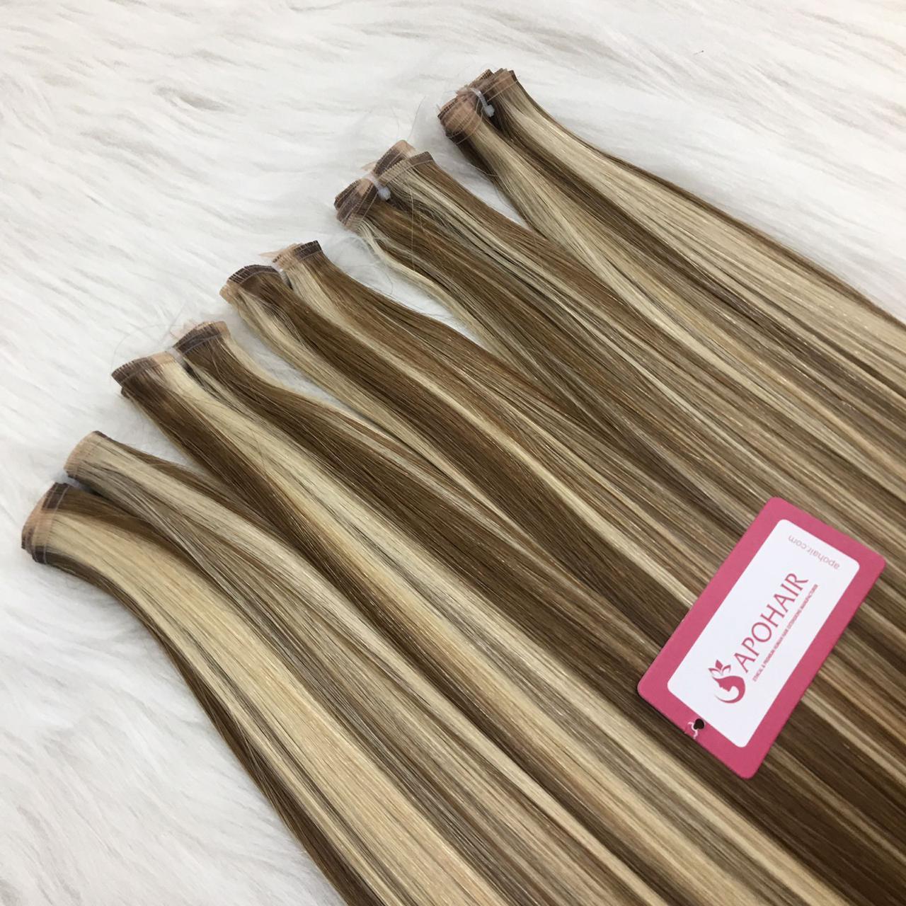 New arrival Silk Flat Weft Double Drawn Slavic Russian Flat Weft Hair Extensions Full Cuticle Aligned Double Drawn Extension