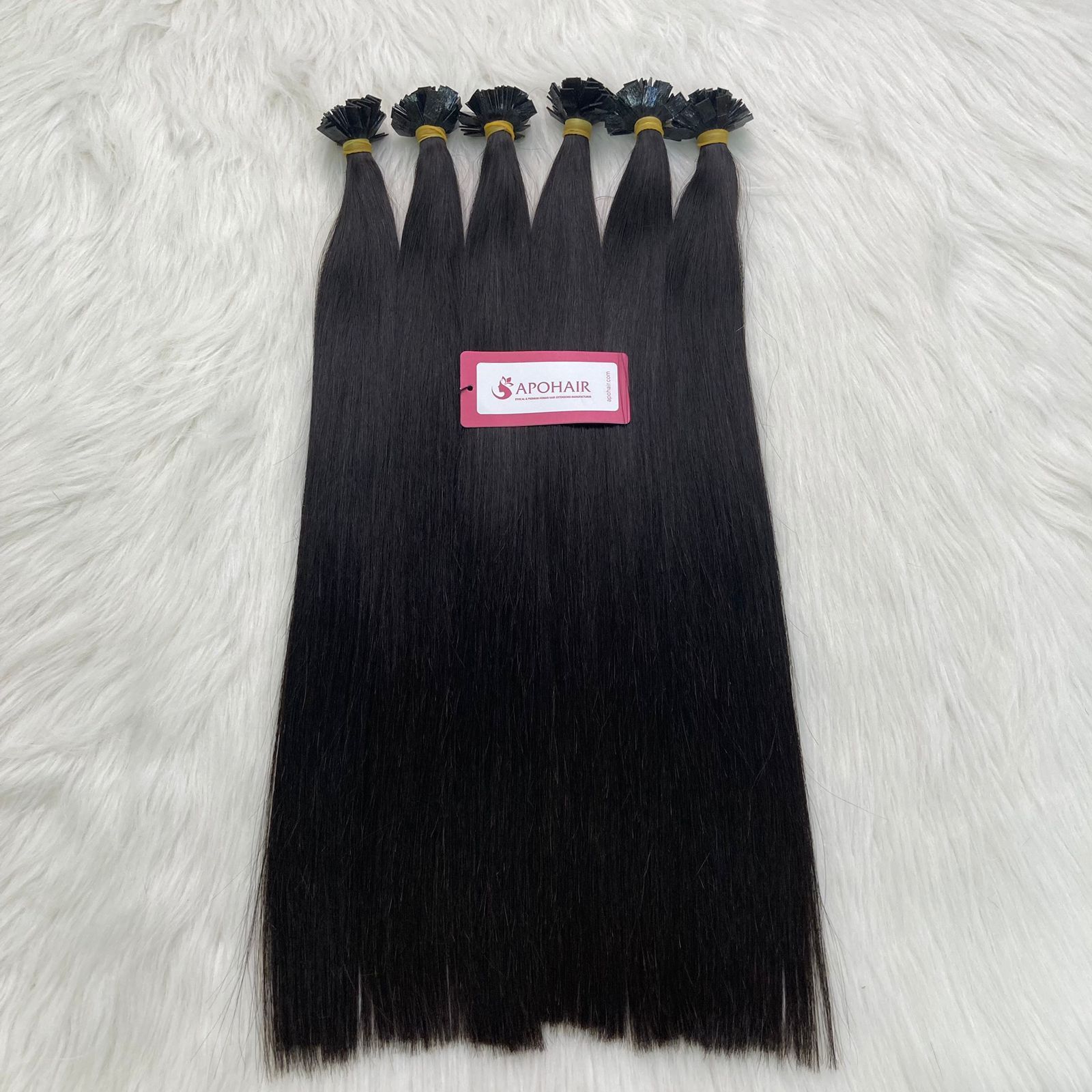 Best Quality No Tangle Russian Natural Color #1b Keratin Prebonded Flat Tip Hair Extensions 100 Human Hair I/U/V/Flat tip