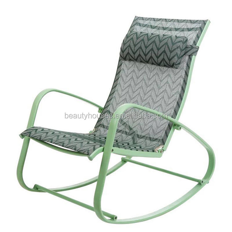 Leisure Ways Rocking Chair in Stock Livingroom Metal Garden Chair Outdoor Furniture Aluminum 90*61*87cm Sling