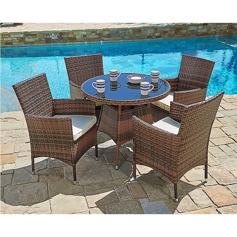 Garden used tables and chairs for restaurant PE Wicker/rattan Outdoor Pool Furniture