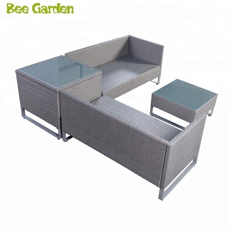 4 Seater Rattan Garden Sofa Set Outdoor Furniture Rattan / Wicker Uv-resistant PE Rattan 5 Years Contemporary 100% Hand Weaving