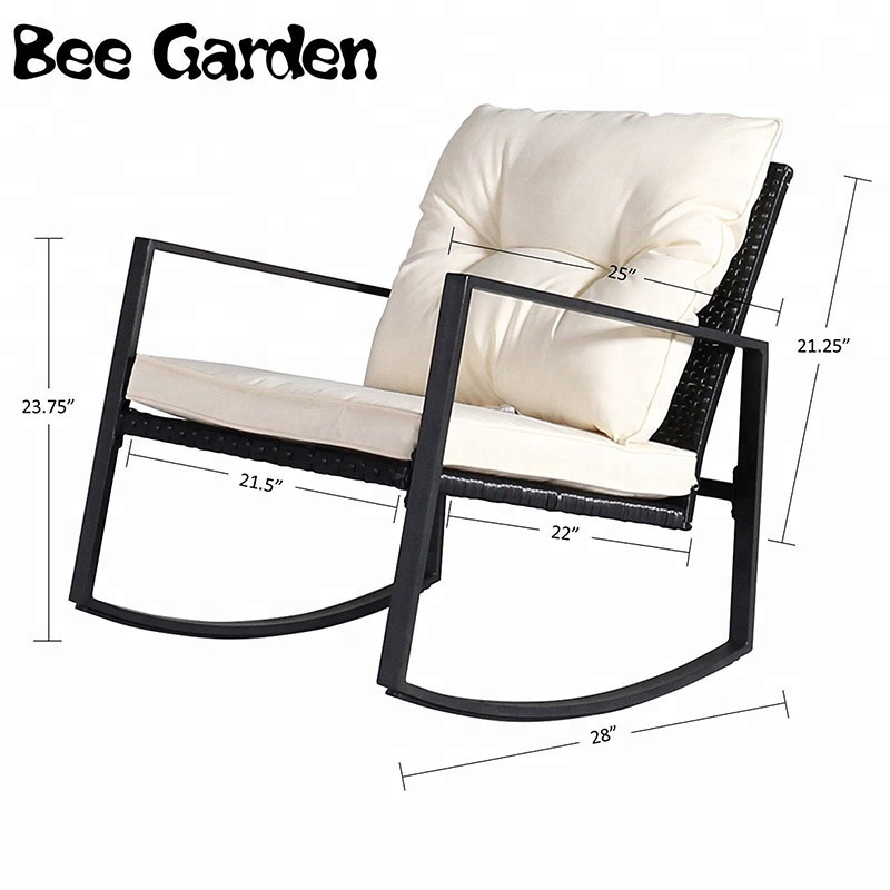 Modern Easy assembling Newest Design Comfortable garden furniture wicker rocking chair outdoor