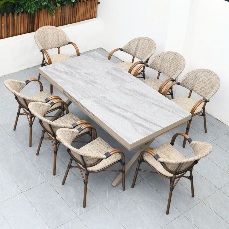 Outdoor Wicker Chair Balcony Table and Chair Combination Courtyard Garden Outdoor Leisure Wicker Table and Chair Combination