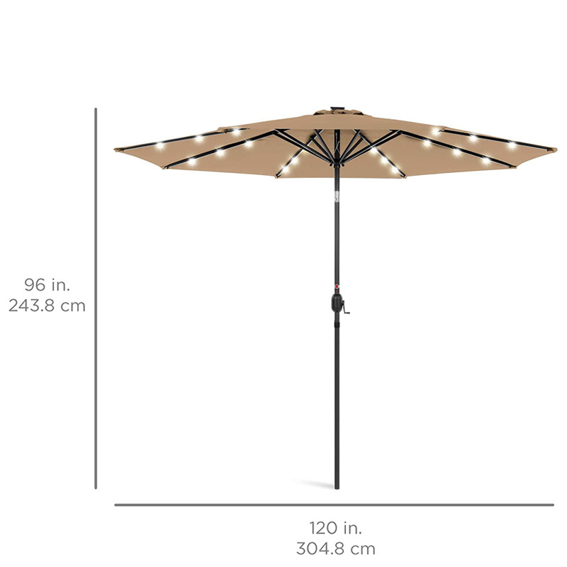 Solar LED outdoor Lighting Parasol Patio Umbrellas sunshade Cantilever Led beach courtyard umbrella garden umbrella