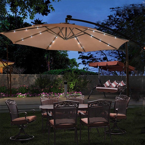 Solar LED outdoor Lighting Parasol Patio Umbrellas sunshade Cantilever Led beach courtyard umbrella garden umbrella