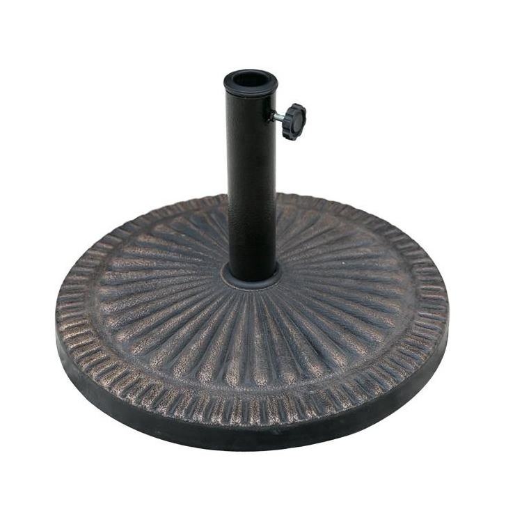 Umbrella Base Round Shape Cast Iron Black Powder Coating Parasol Patio Umbrella Base