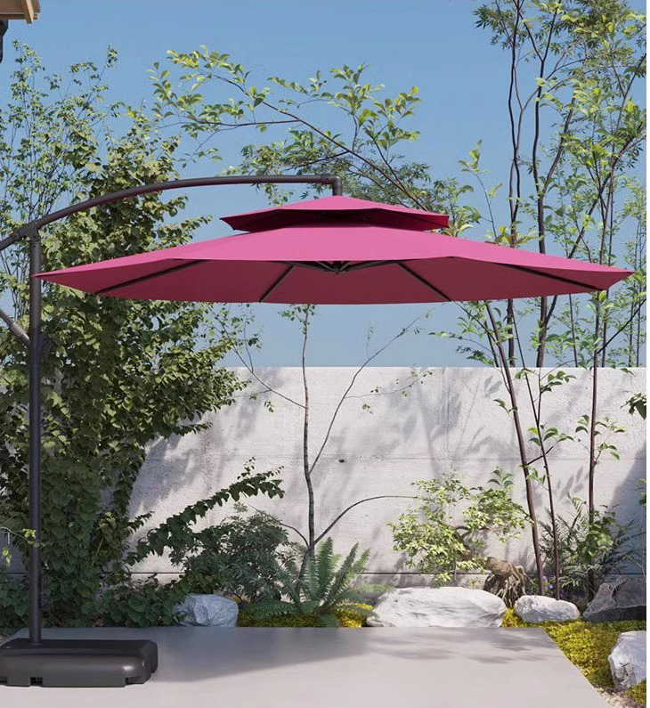 customized  huge outdoor umbrella  coffee drink bar restaurant hotel commercial parasol telescopic patio umbrella