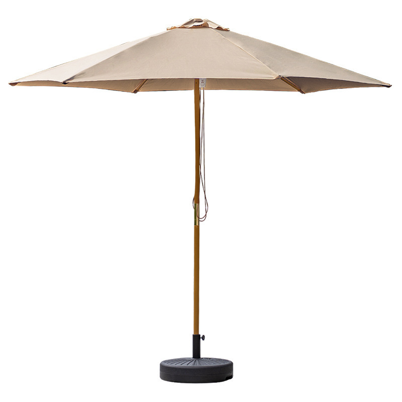 Manufacturer Commercial Luxury Outdoor Patio Garden Umbrella Pool Side Wooden Parasol Patio Umbrellas & Bases