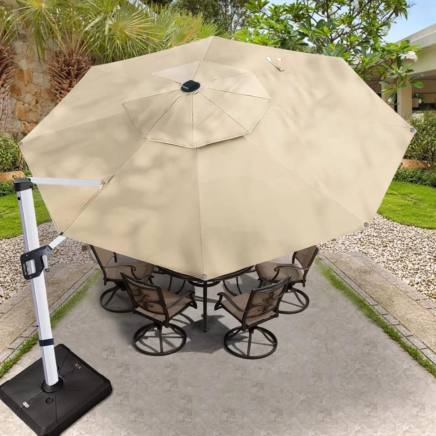 Beach Umbrella Outdoor sun garden parasol umbrella Patio Umbrellas with LED light