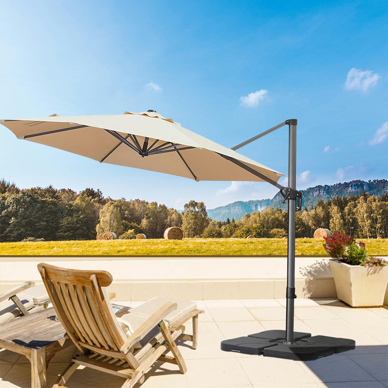 10'x10' Square Patio Umbrella Canopy Replacement 2-Tier Top Cover Roma Cantilever 8 Ribs Market Parasol