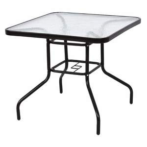 garden furniture tempered Glass Top Metal Square Outdoor dining Table