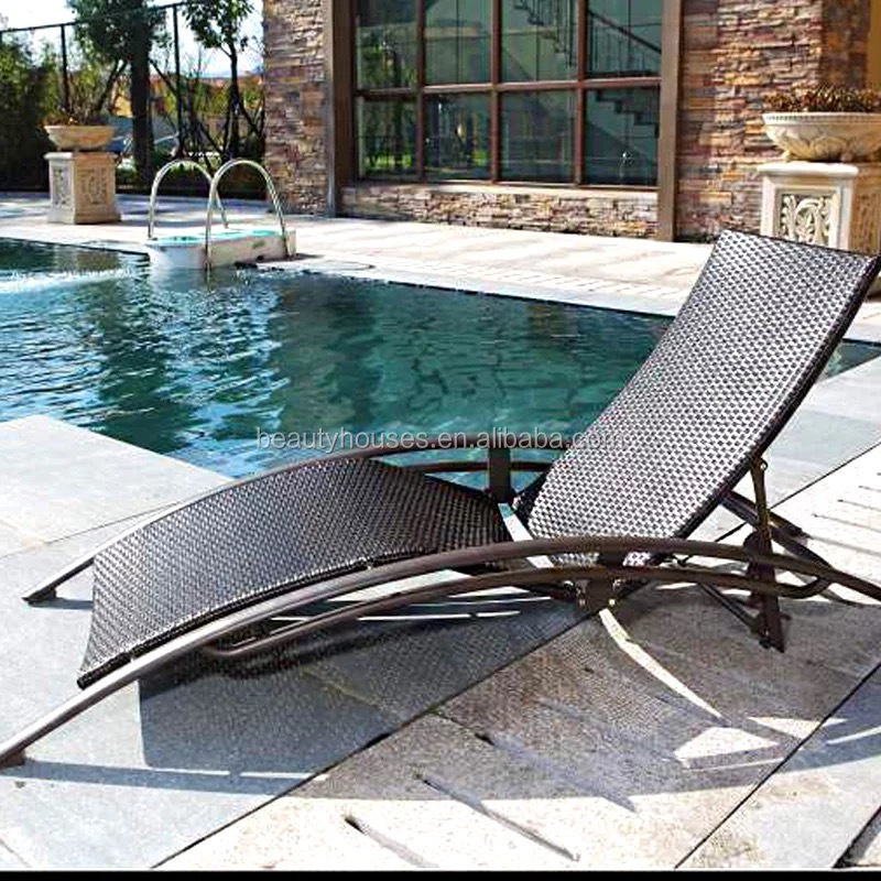 Swimming pool chair sun lounger rattan beach lounger