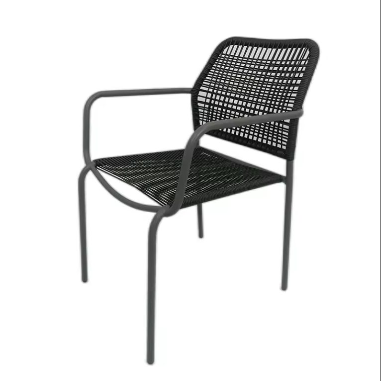 The factory sells newly designed outdoor leisure garden furniture with armrests and aluminum rattan chairs