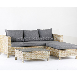 3 Piece Outdoor Brown Rattan Patio Garden Furniture