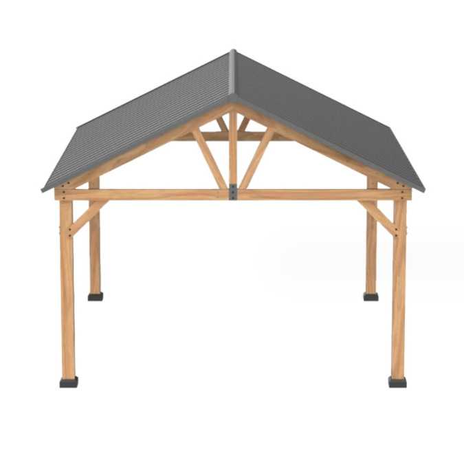 High quality popular outdoor furniture Terrace Patio gazebo Hardtop metal roof outdoor gazebo Wood gazebo