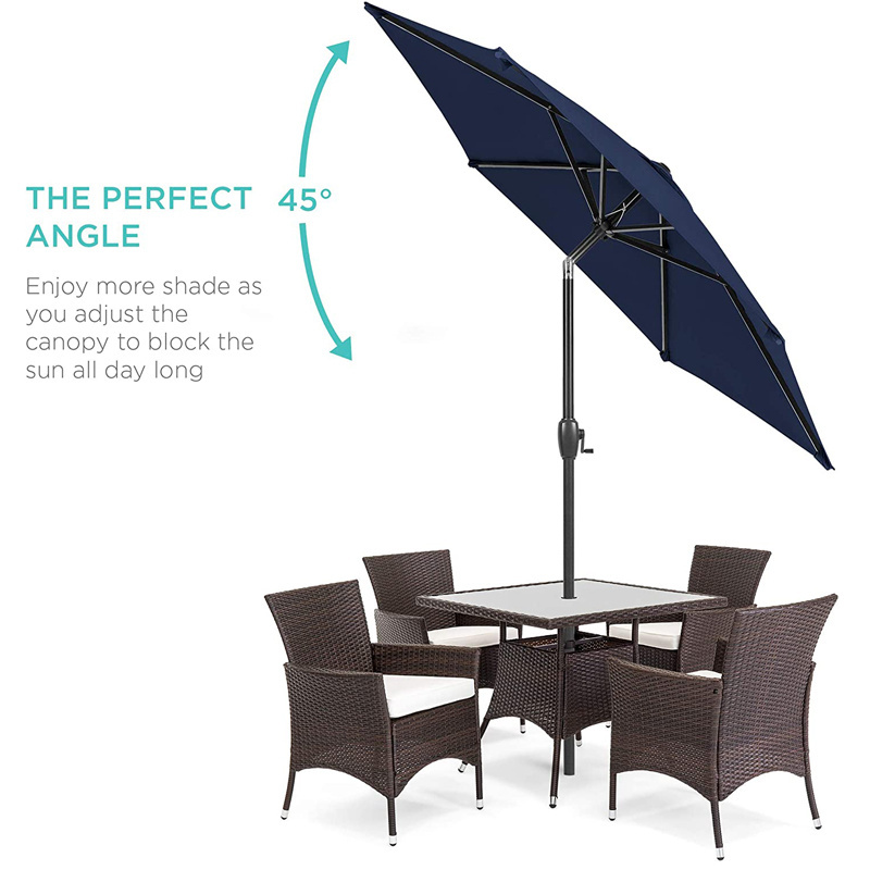 Outdoor sun umbrella large Outdoor courtyard folding middle column iron aluminum  beach patio umbrella