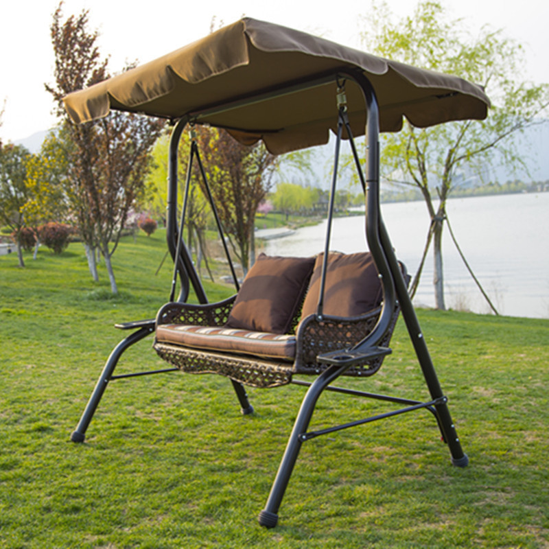 Outdoor Metal Furniture Two Seats Hanging Swing Chair Outdoor Metal Porch Garden Swing Hanging Chair