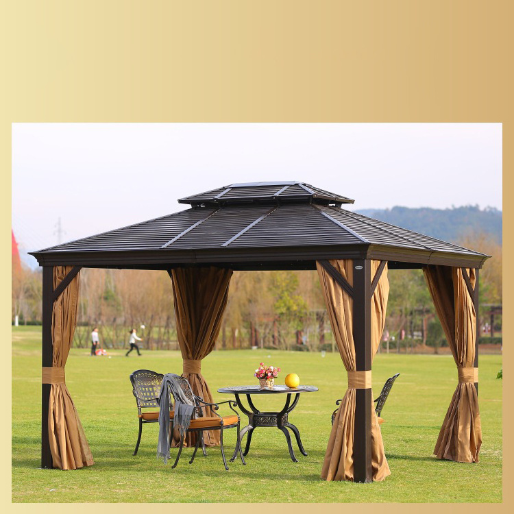 Outdoor pavilion courtyard Wrought iron tent villa leisure balcony Aluminum awning garden canopy