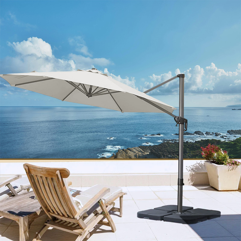 10'x10' Square Patio Umbrella Canopy Replacement 2-Tier Top Cover Roma Cantilever 8 Ribs Market Parasol