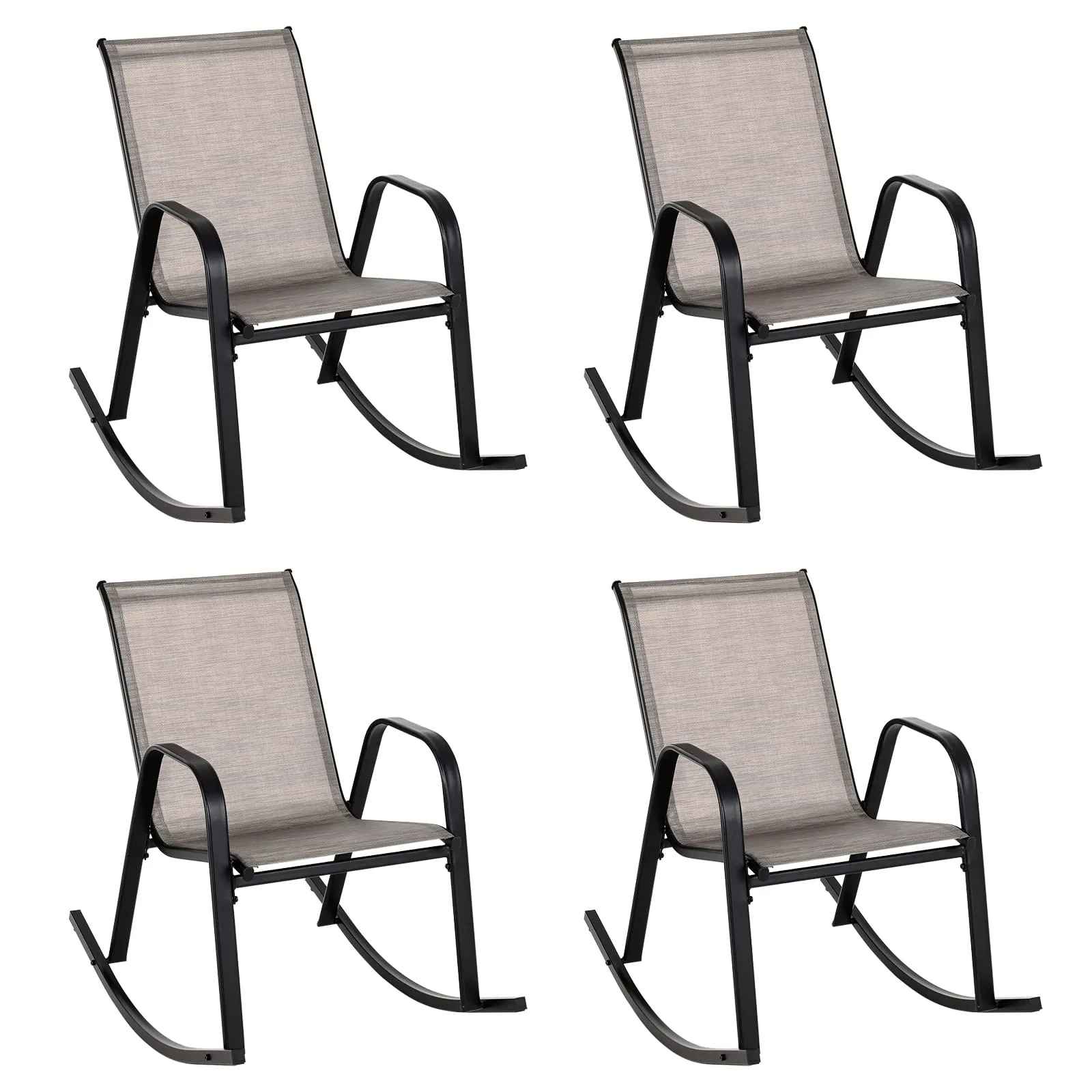 New Style Nordic Comfortable Metal Outdoor Furniture Garden Teslin Leisure Rocking Chair Metal Garden Chair