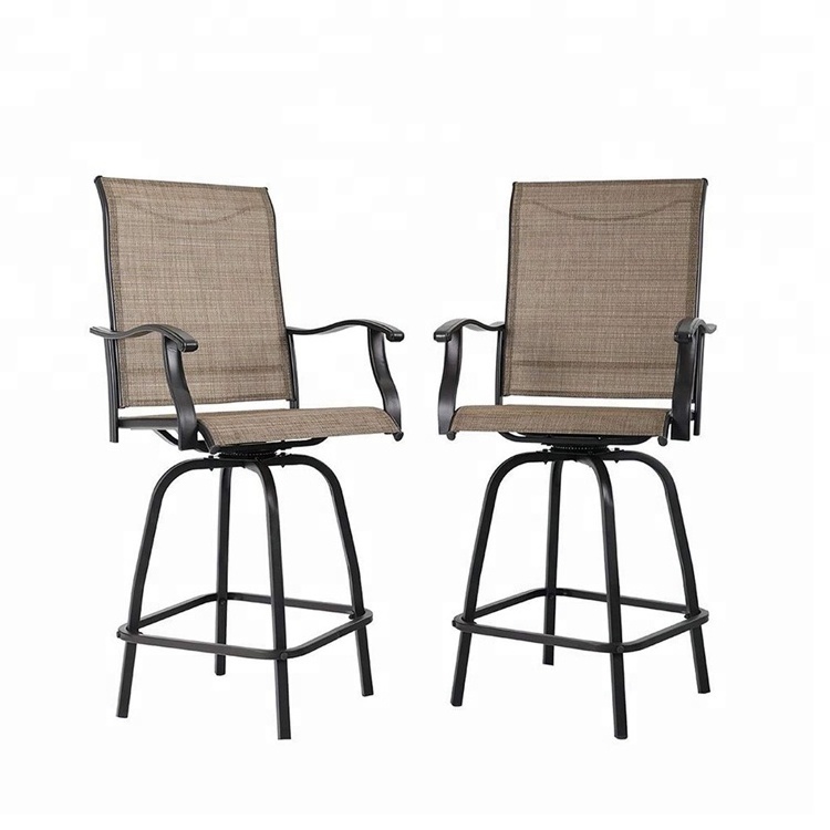 4 piece swivel bar chair height Patio outdoor furniture bar set with table