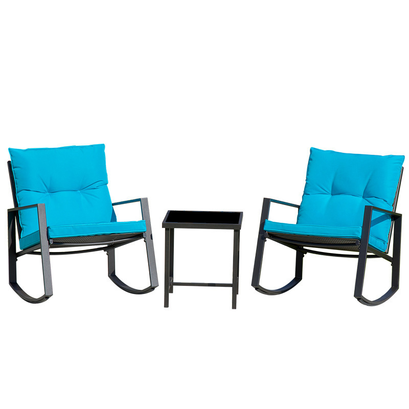 Modern Patio Furniture Outdoor Wicker Set Rattan Chair Patio Aluminum Waterproof Garden Rocking Chairs