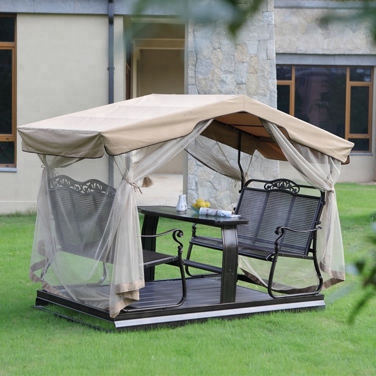 Alu Mesh 4 Seater Outdoor Garden Swing Chair with Canopy