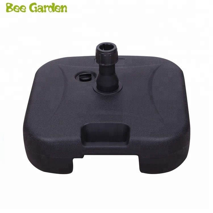 Black Empty Water Filled Square Plastic Umbrella Base