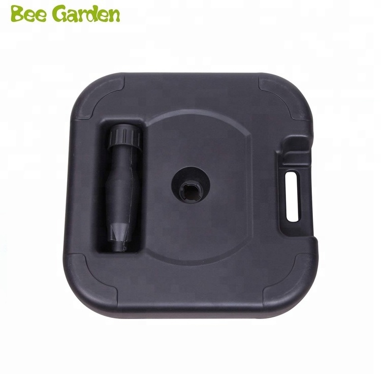 Black Empty Water Filled Square Plastic Umbrella Base