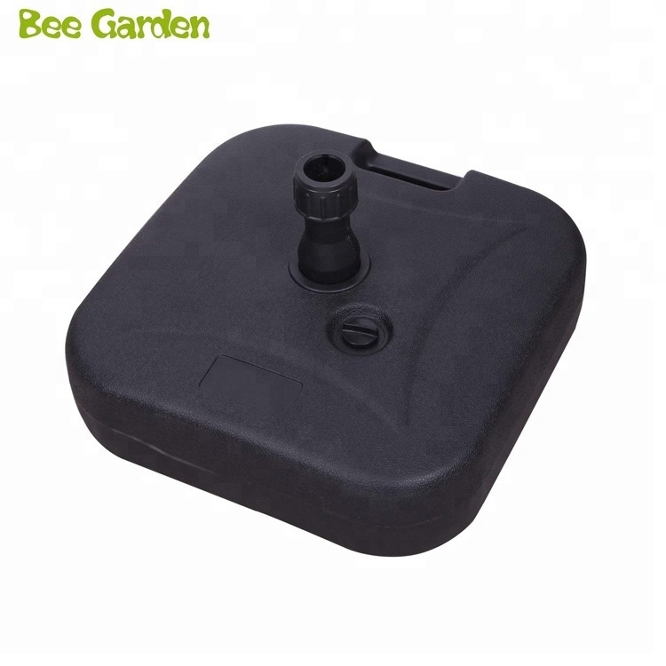 Black Empty Water Filled Square Plastic Umbrella Base