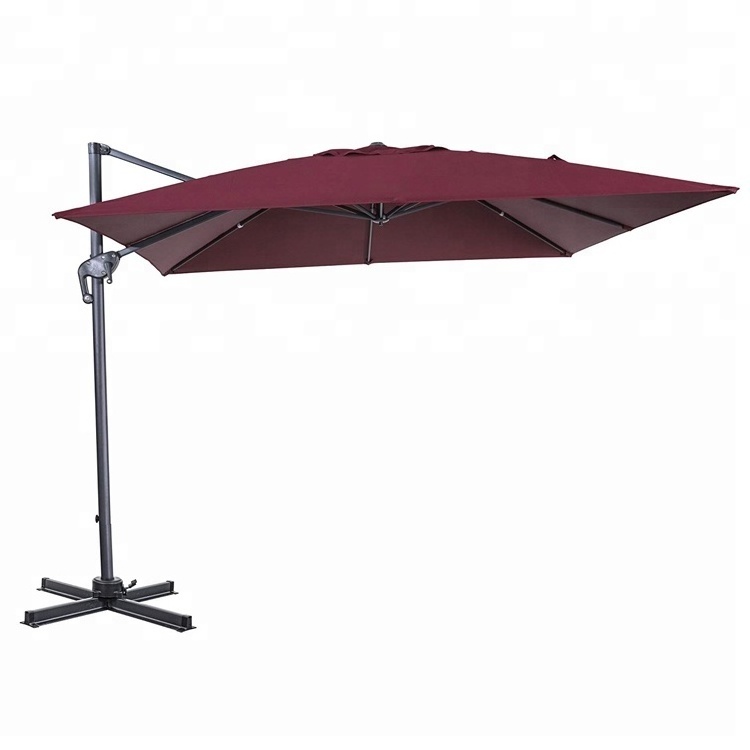 Cantilever Banana Hanging Umbrella 3x4m Outdoor Furniture Contemporary Table Umbrella Garden Square Outdoor Big Sun Patio Beach