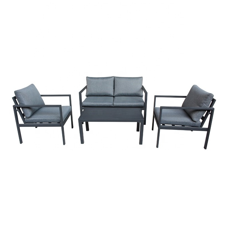 4 Piece Outdoor Patio Aluminum Sectional Sofa Set