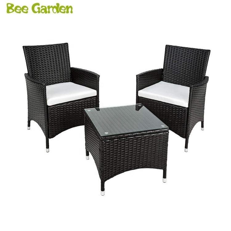 balcony furniture 3pcs kd outdoor rattan wicker chair