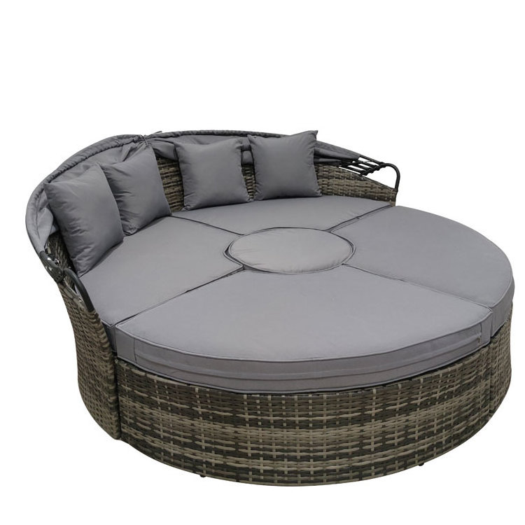 Rattan garden outdoor furniture wicker canopy round sofa bed