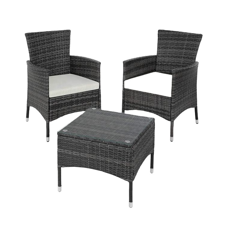 balcony furniture 3pcs kd outdoor rattan wicker chair