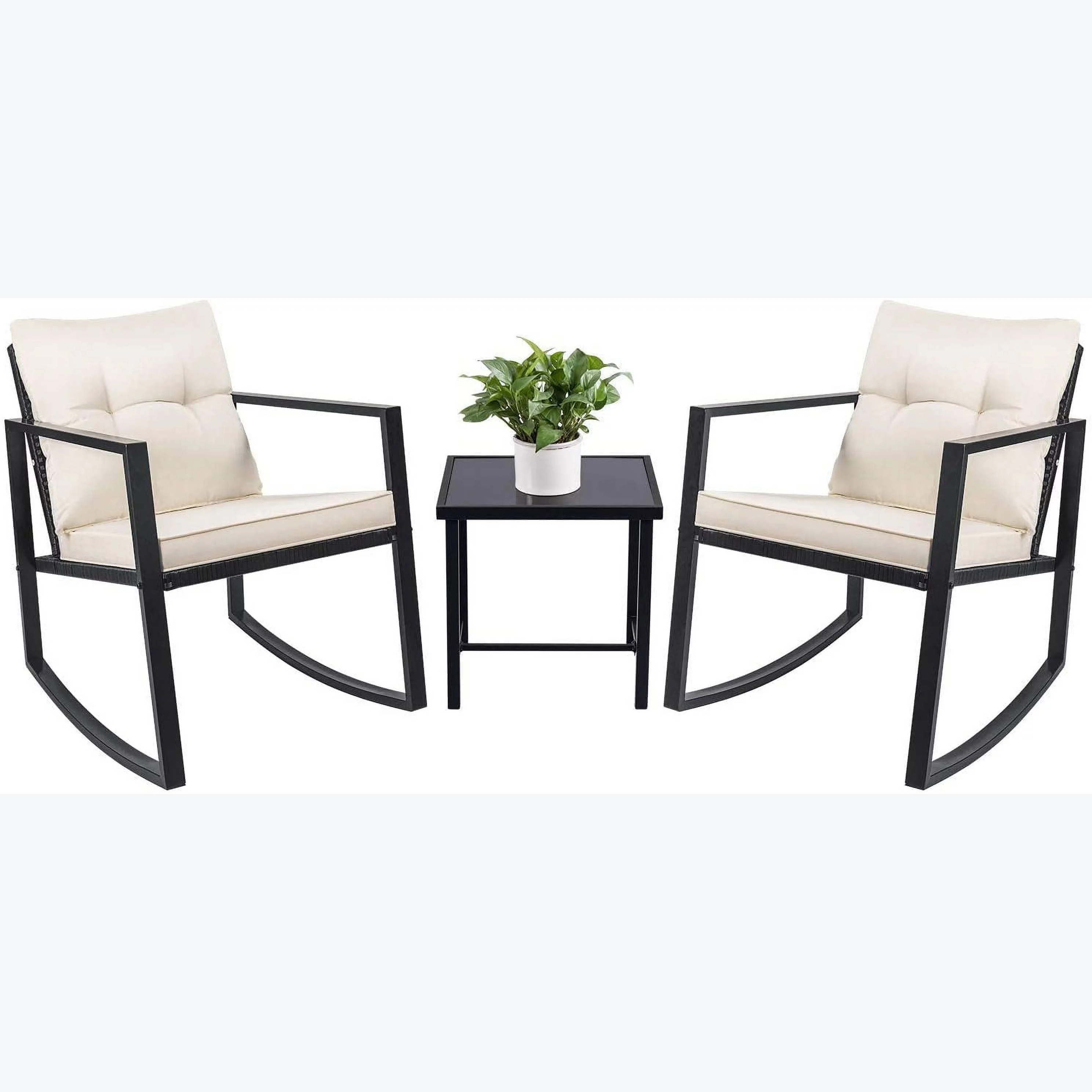 Modern Patio Furniture Outdoor Wicker Set Rattan Chair Patio Aluminum Waterproof Garden Rocking Chairs