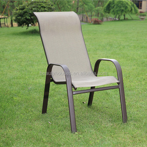 Outdoor High Back Chair Metal Stacking Chair