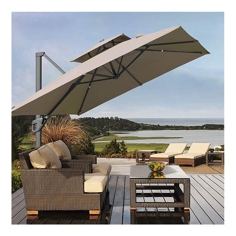 Commercial Square Heavy Duty Cantilever Umbrella Patio Parasol Large Restaurant Garden Outdoor Umbrella