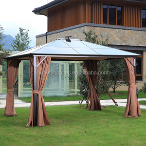 Garden aluminum PC board gazebo tent with solar light